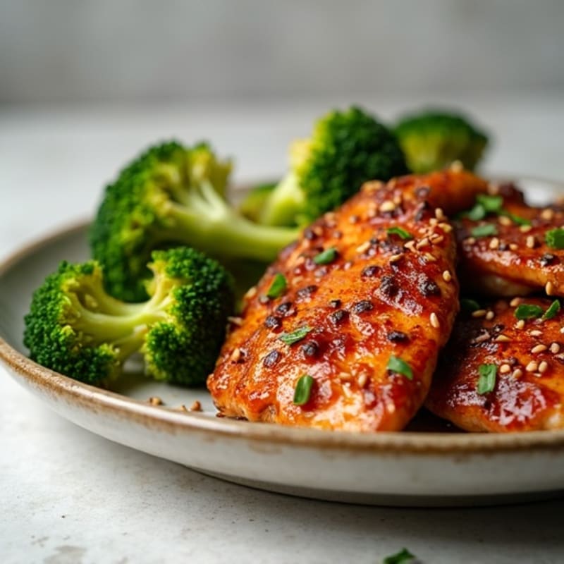 Crispy Teriyaki Chicken with Roasted Broccoli