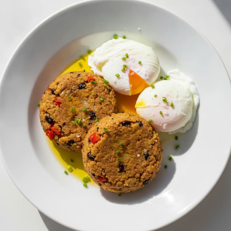 Moin Moin with Poached Eggs