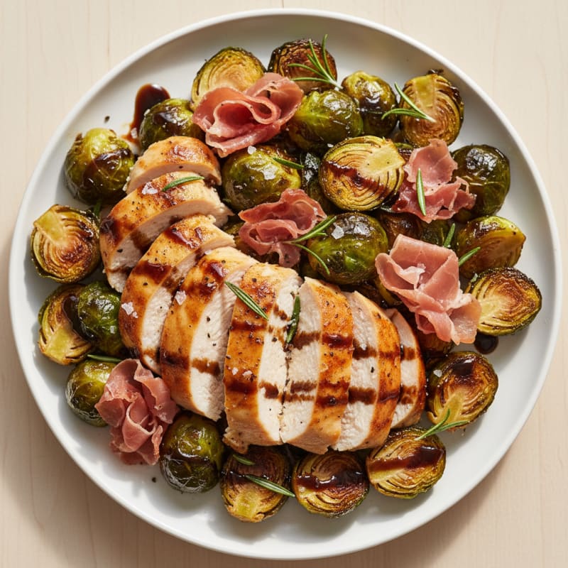 Balsamic-Glazed Brussels Sprouts with Prosciutto