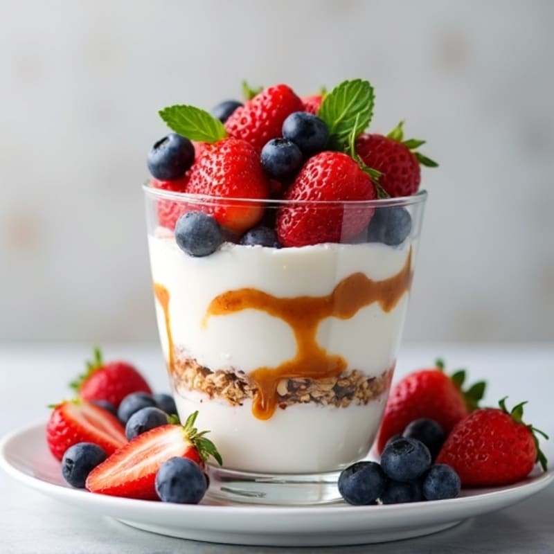 Greek Yogurt Parfait with Mixed Berries and Almond Butter