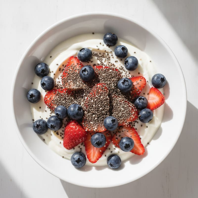 Greek Yogurt with Fresh Berries and Chia Seeds
