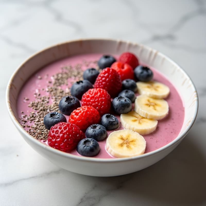 Silken Tofu Protein Smoothie Bowl with Chia and Berries