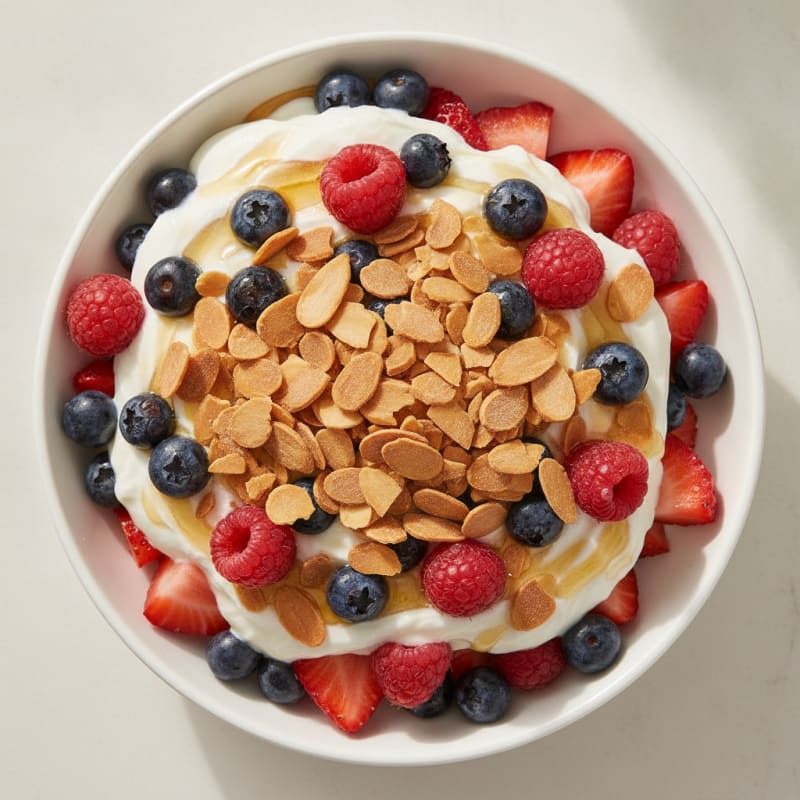 Greek Yogurt Berry Parfait with Almonds