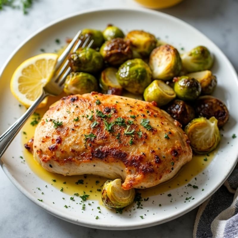 Sheet Pan Roasted Chicken and Crispy Brussels Sprouts