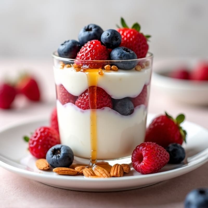 Greek Yogurt Protein Parfait with Mixed Berries