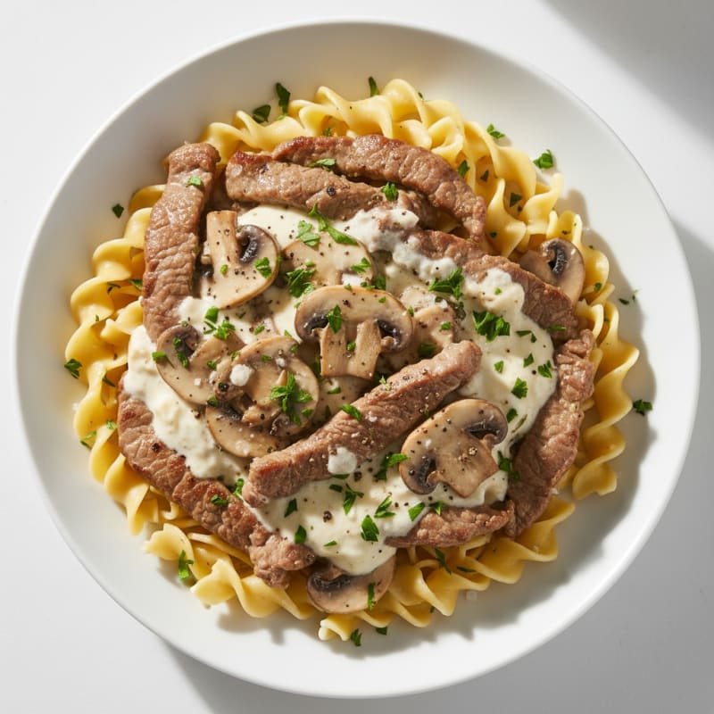 Classic Beef Stroganoff with Egg Noodles