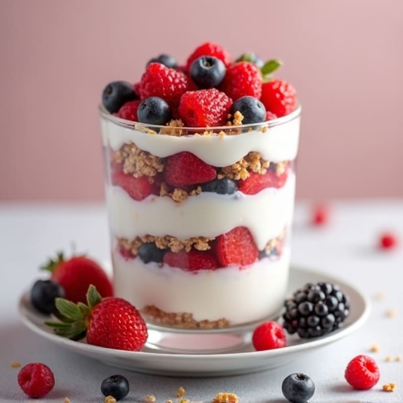 Creamy Greek Yogurt Protein Parfait with Mixed Berries