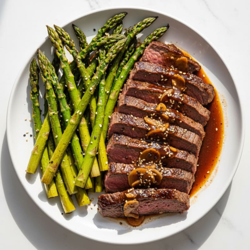 Teriyaki Steak with Roasted Asparagus