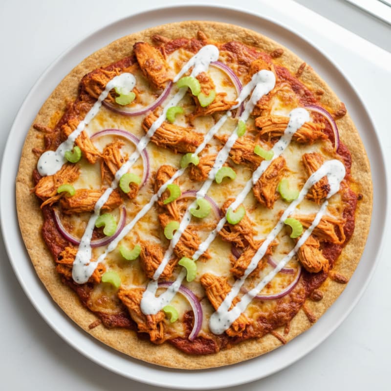 Crispy Buffalo Chicken Pizza with Zesty Ranch