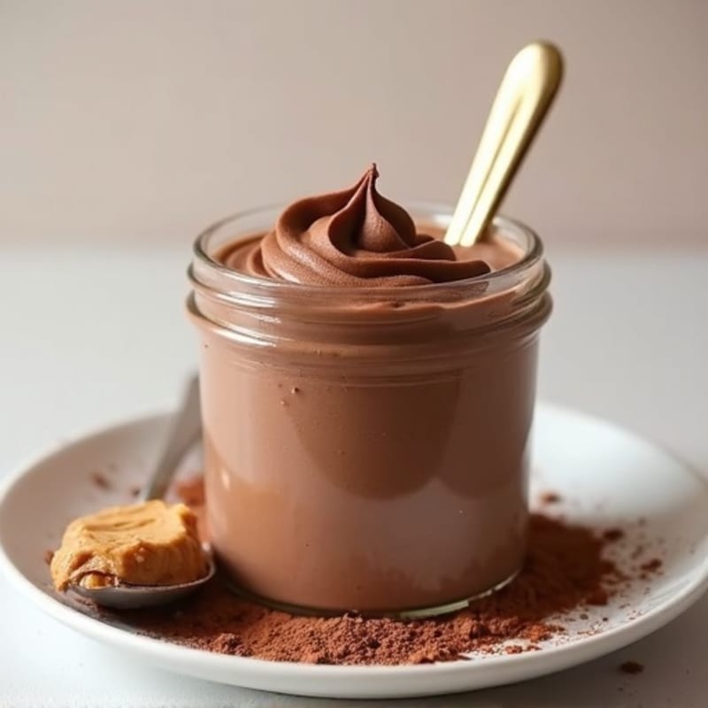 Chocolate Protein Mousse with Peanut Butter Swirl