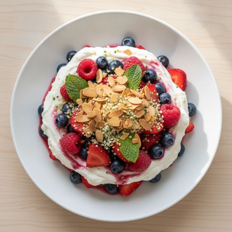 Greek Yogurt Protein Parfait with Mixed Berries