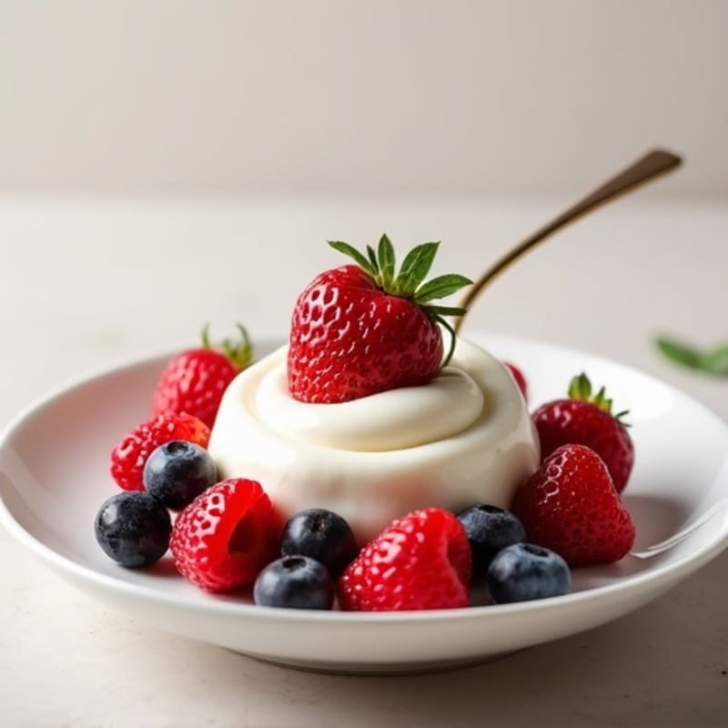 Silky Vanilla Protein Yogurt with Mixed Berries