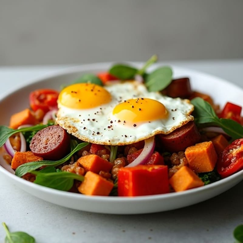 Protein-Packed Sweet Potato Hash with Eggs