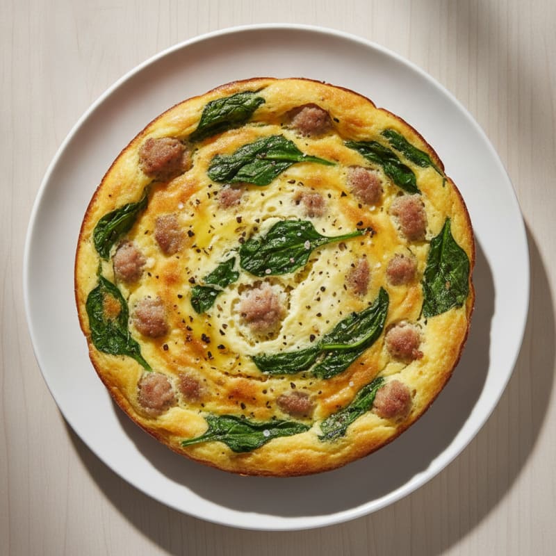 Sausage and Spinach Egg Bake
