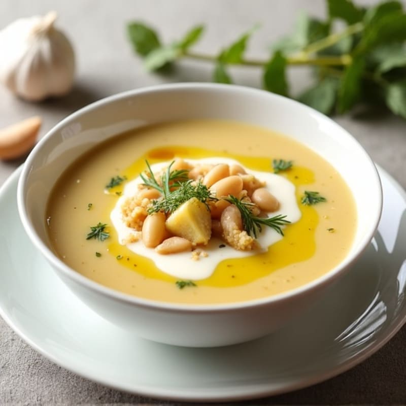 Creamy Roasted Garlic Cauliflower Potato Soup