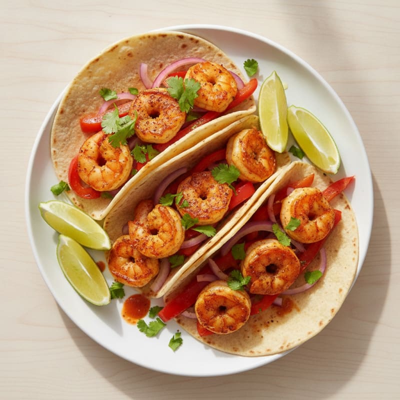 Spicy One-Pan Shrimp Tacos