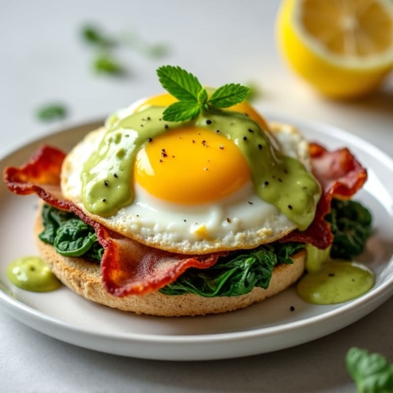 Healthy Eggs Benedict with Spinach