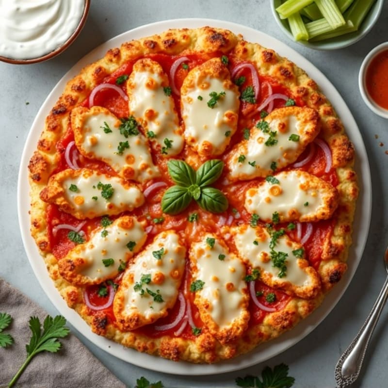 Sheet Pan Buffalo Chicken Pizza