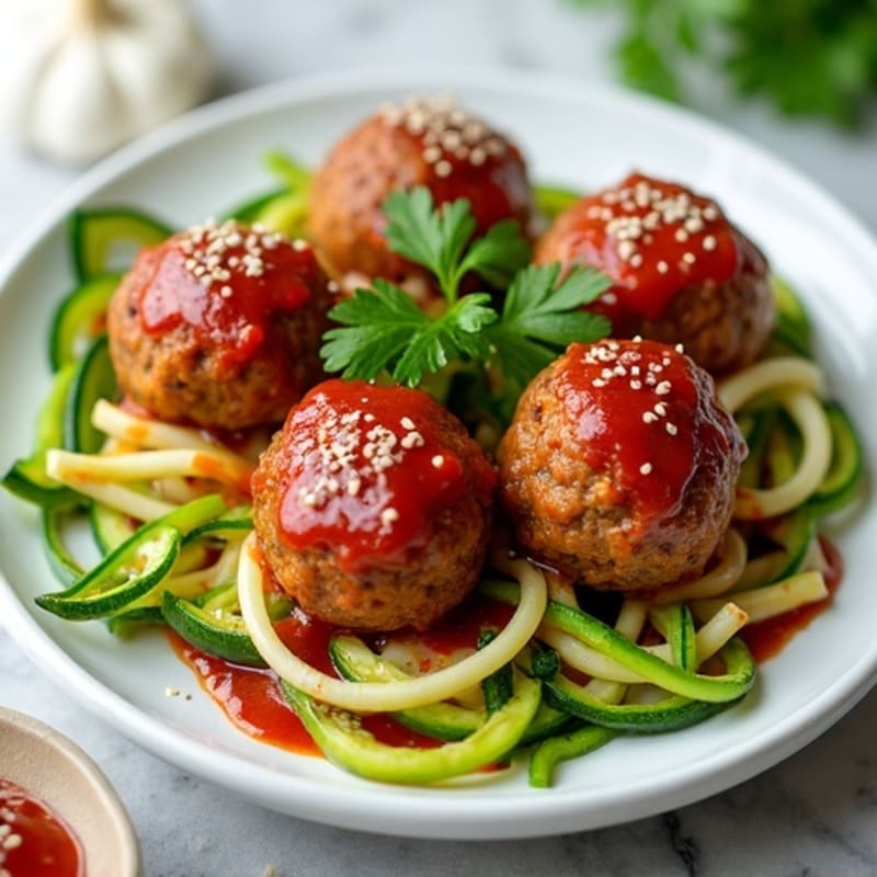 Lean Turkey Meatballs with Zucchini Noodles
