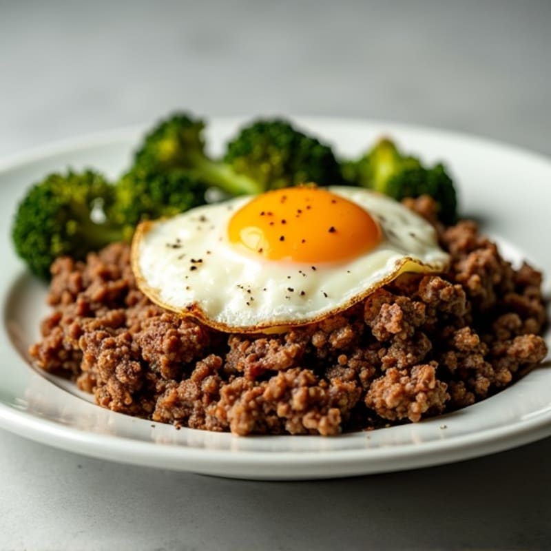 Lean Ground Beef and Crispy Roasted Broccoli
