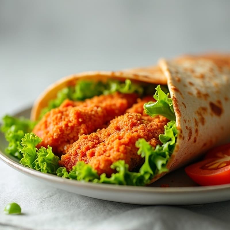 Healthy Crispy Buffalo Chicken Wrap