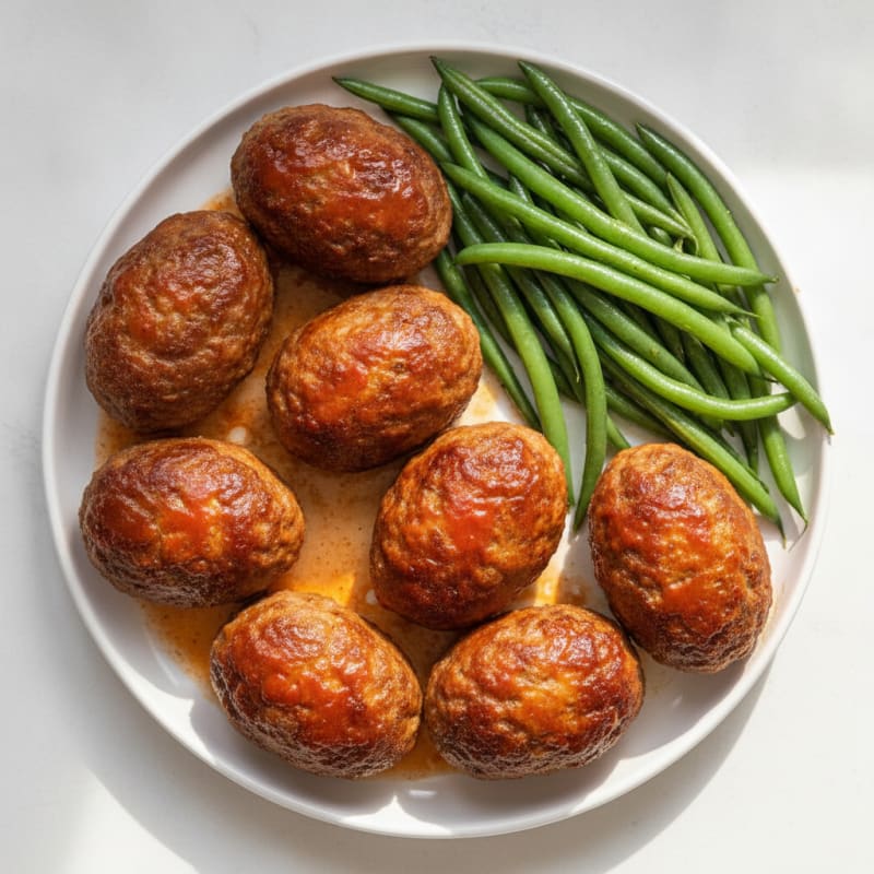 Mini Beef Meatloaves with Tomato Glaze