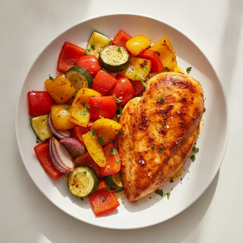 Spicy Harissa Chicken with Roasted Vegetables