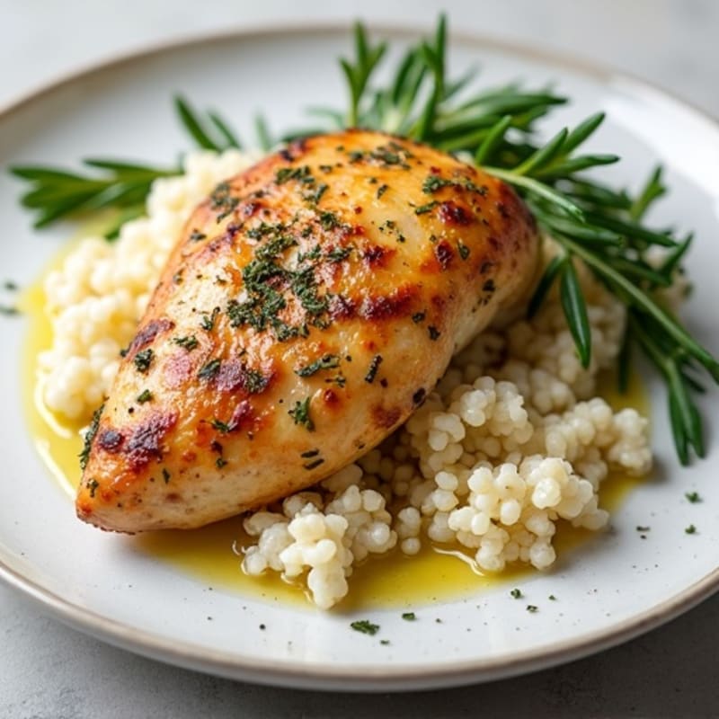 Herb-Roasted Chicken with Fluffy Cauliflower Rice
