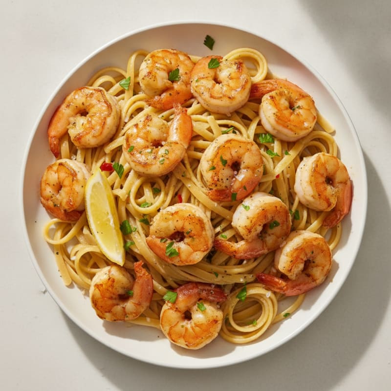 Garlic Butter Shrimp Scampi with Linguine