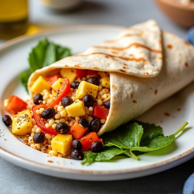 Egg White Scramble with Black Beans and Roasted Peppers