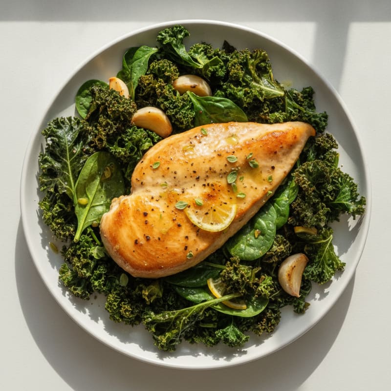 Lemon Herb Chicken and Roasted Greens