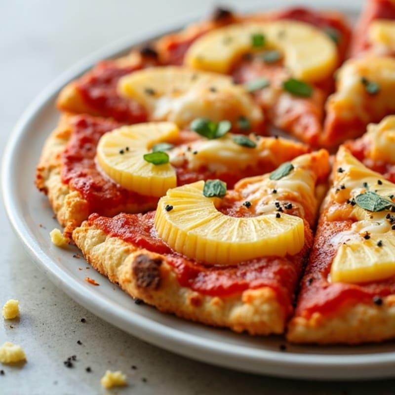 Crispy Cauliflower Crust Chicken Pineapple Pizza
