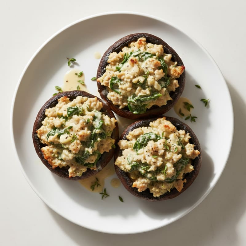 Creamy Herb-Stuffed Portobello Mushrooms