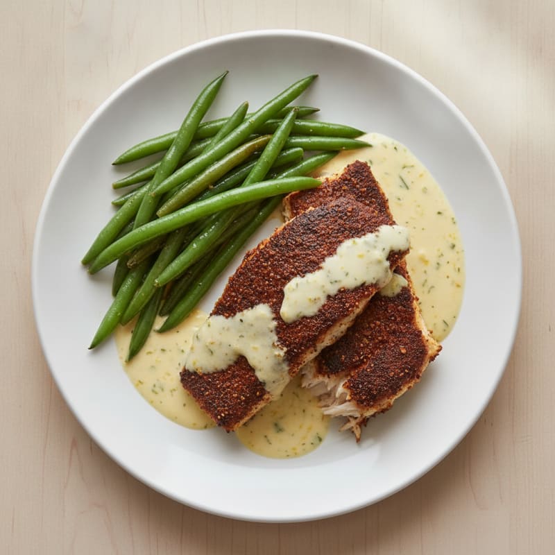 Cajun Blackened Catfish with Lemon Aioli