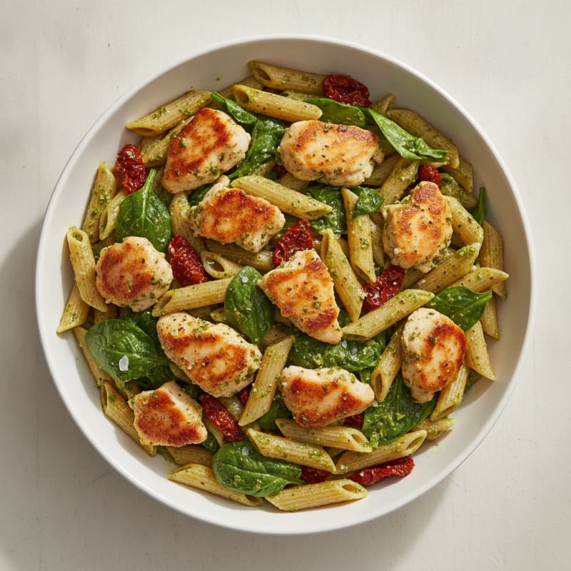 Pesto Chicken with Sundried Tomato Pasta