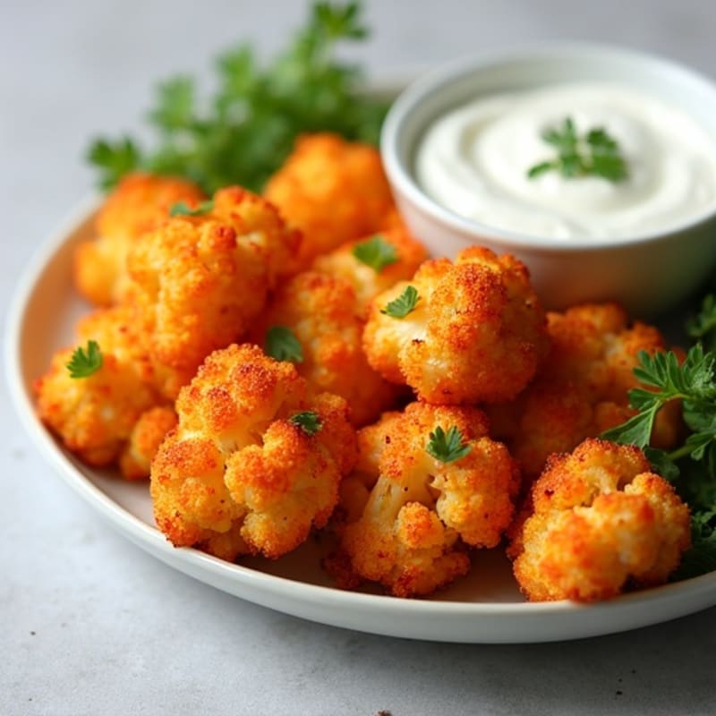 Crispy Buffalo Roasted Cauliflower Bites
