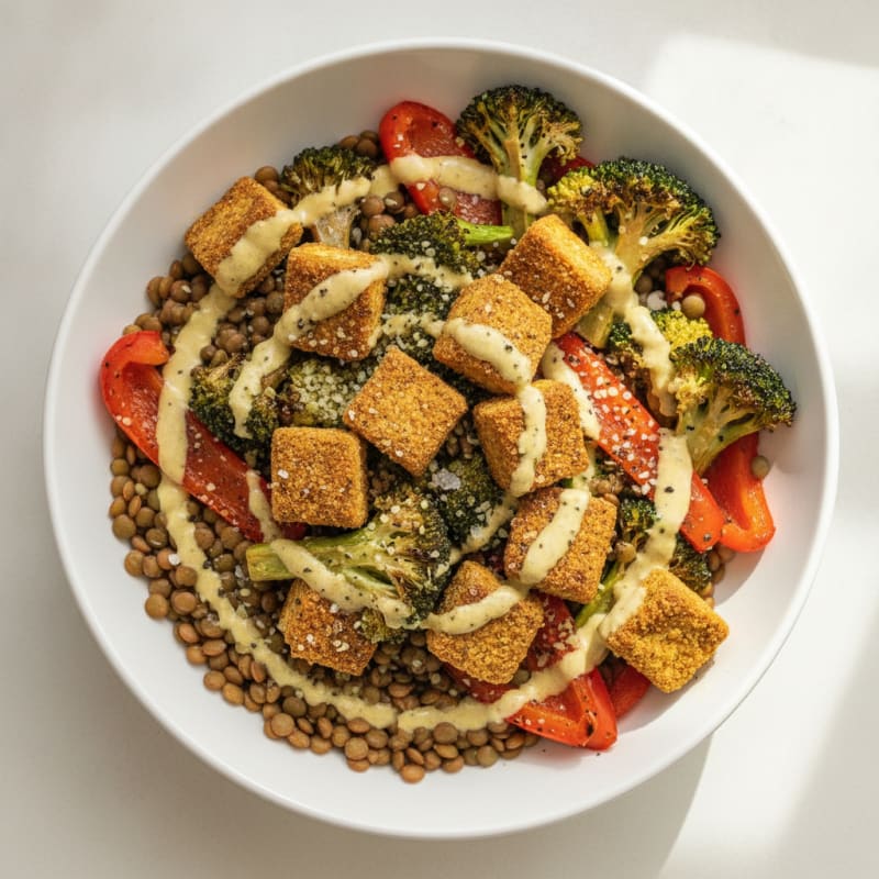 Lentil and Roasted Vegetable Power Bowl