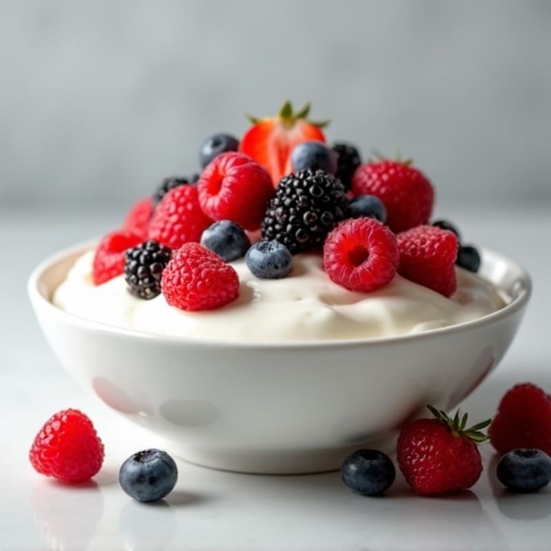 Silky Cottage Cheese and Greek Yogurt Protein Bowl with Berries