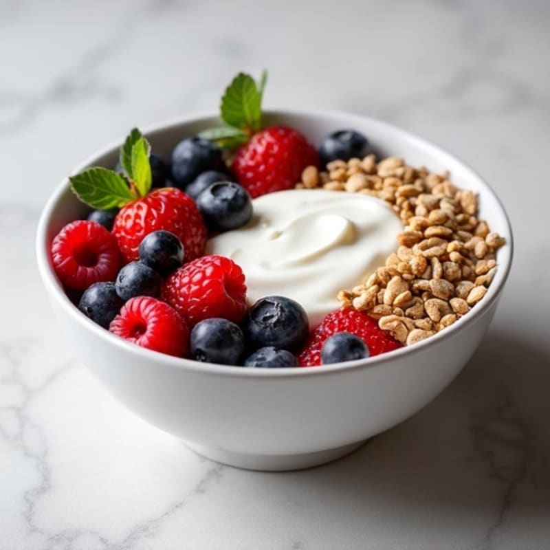 Creamy Greek Yogurt Bowl with Hemp Seeds and Mixed Berries