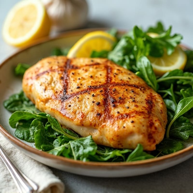 Tender Spiced Lemon-Garlic Chicken with Fresh Greens