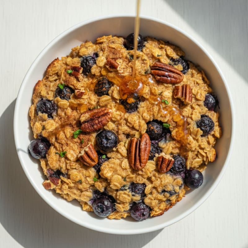 Blueberry Pecan Baked Oatmeal
