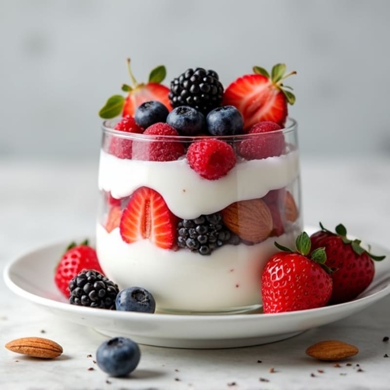 Greek Yogurt Protein Parfait with Mixed Berries