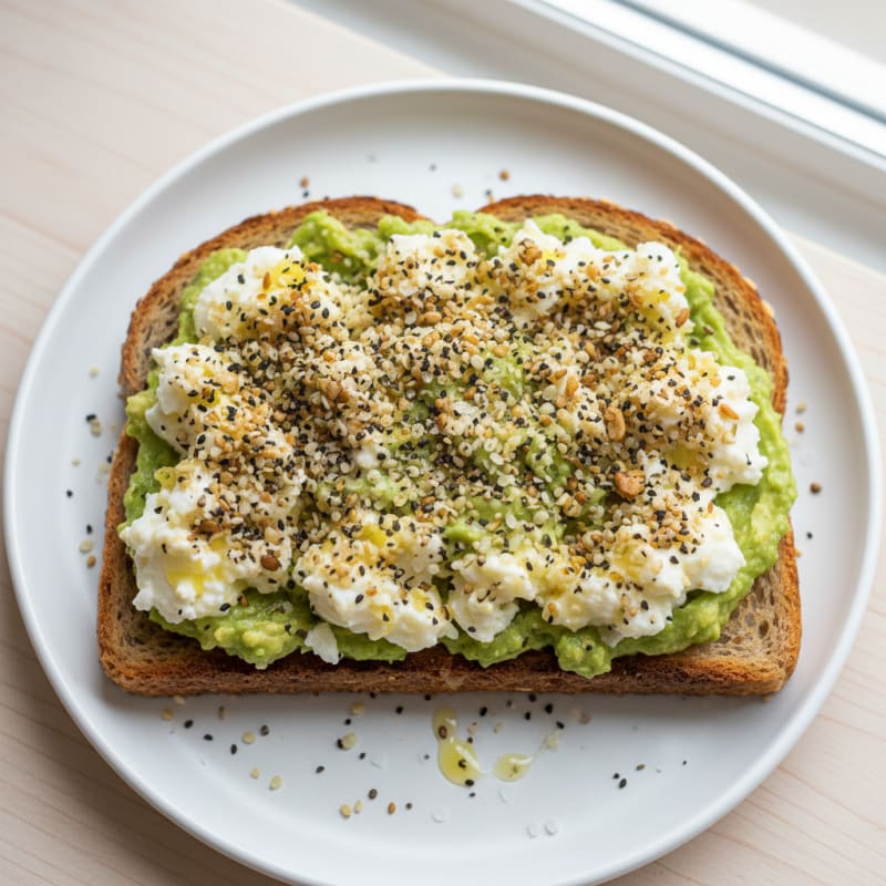 High-Protein Avocado Toast with Everything Bagel Seasoning