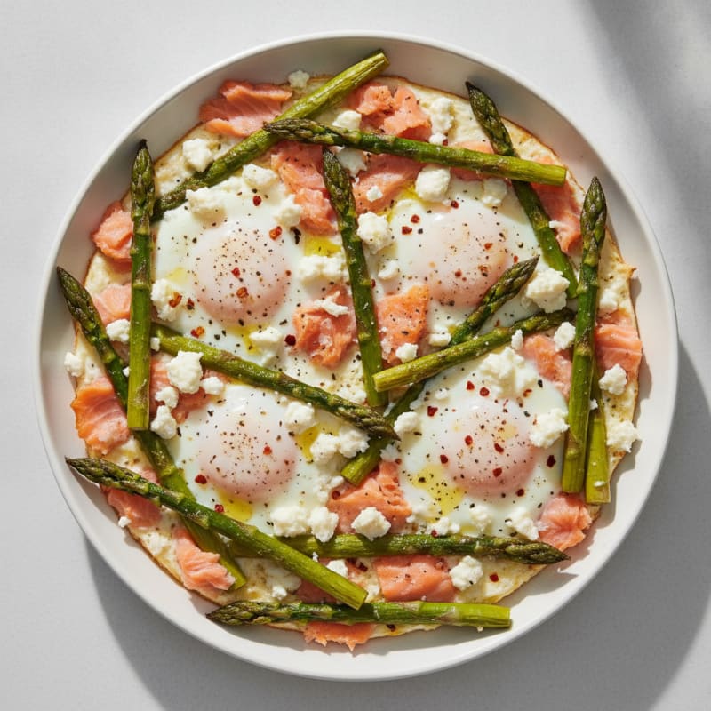 Baked Eggs with Roasted Asparagus
