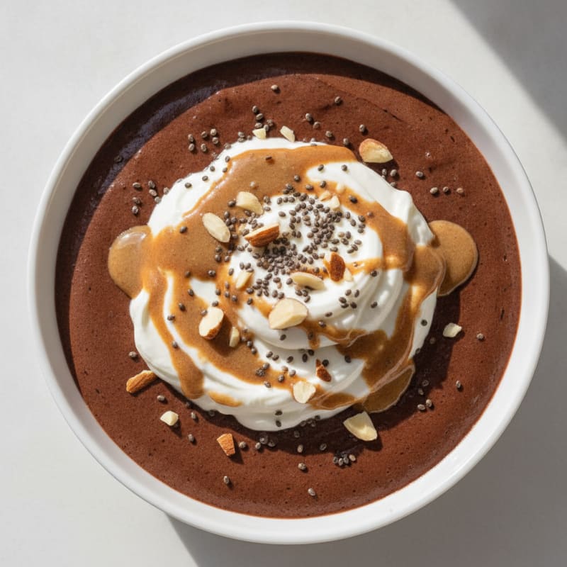 Silky Chocolate Protein Pudding with Greek Yogurt