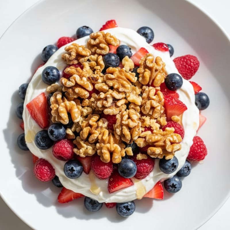 Greek Yoghurt Parfait with Mixed Berries and Toasted Nuts