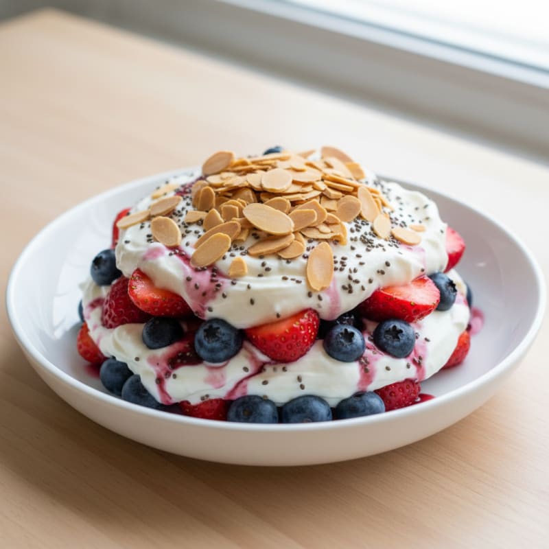Greek Yogurt Protein Parfait with Mixed Berries