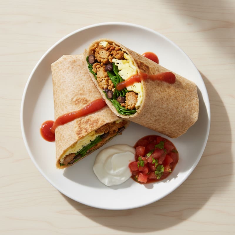 Ultimate Loaded Breakfast Burrito with Salsa