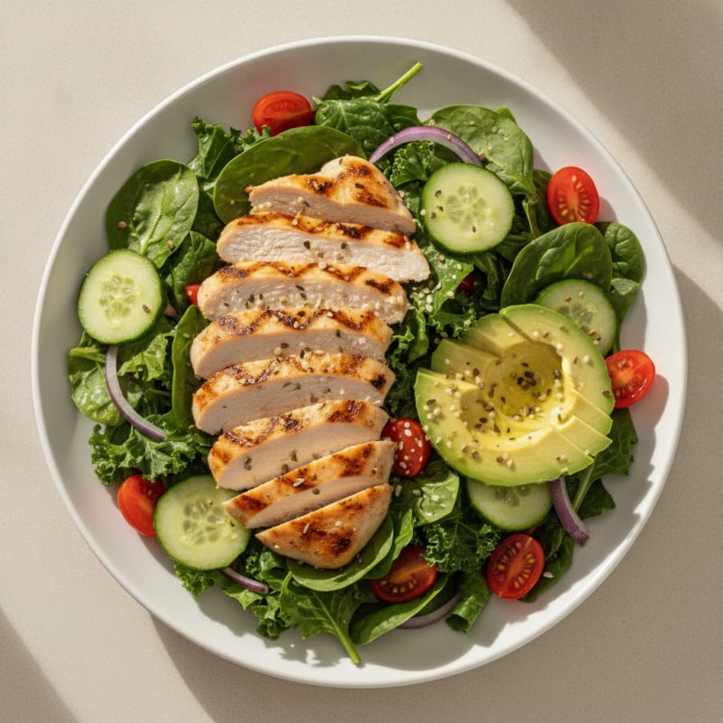 Grilled Chicken Power Salad with Lemon-Herb Vinaigrette