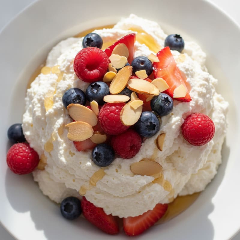 Greek Yogurt Protein Mousse with Mixed Berries